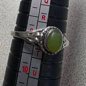 Silver and Jade ring, size 9